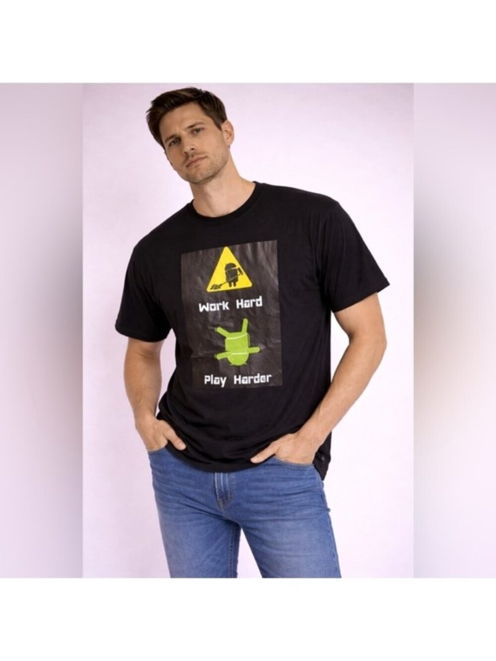 Black “Work Hard Play Harder” Graphic T-Shirt